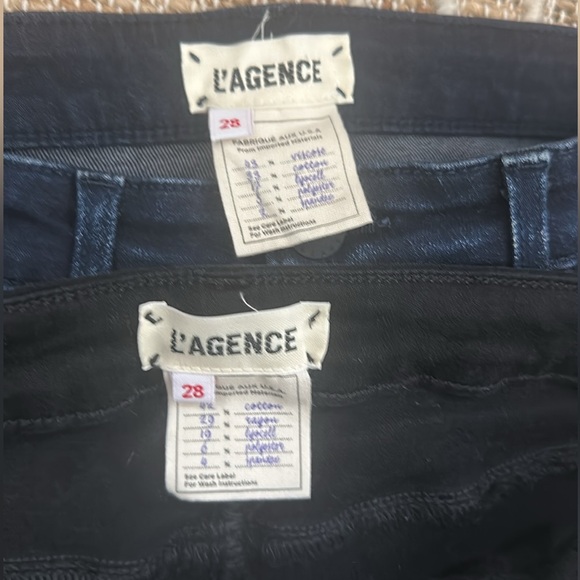L’AGENCE Marguerite Skinny Jeans 2 Pairs Noir Marino Blue 28 - Picture 6 of 13